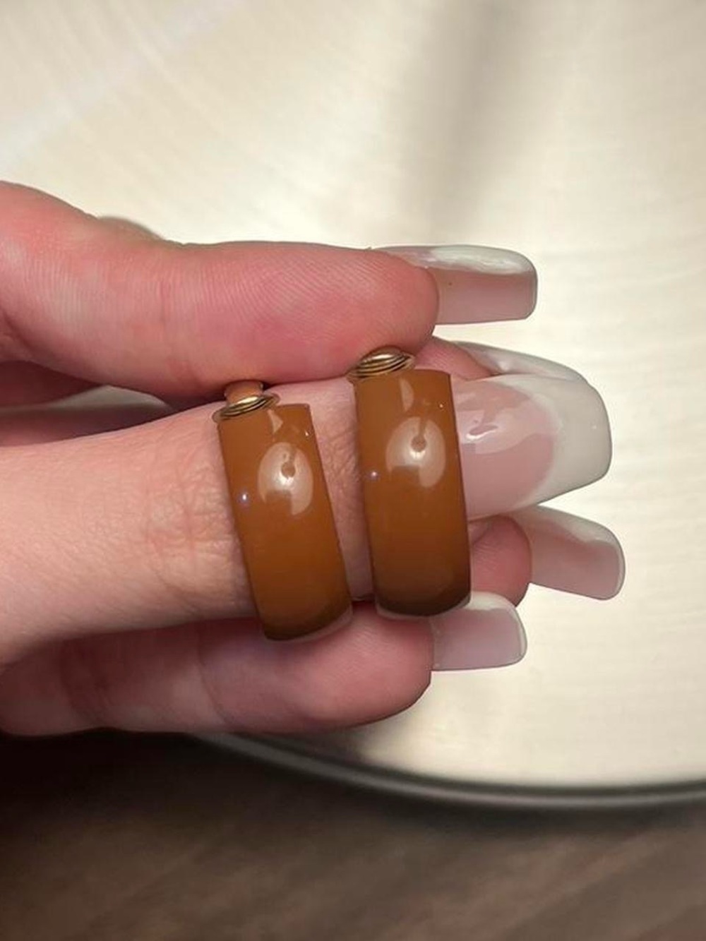 Vintage Brown Clip-on Earrings